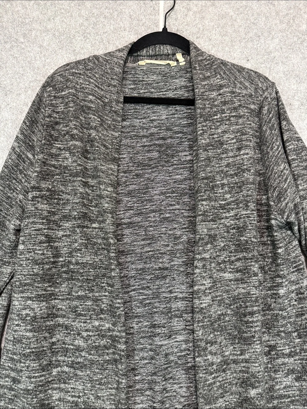 Soft Surroundings Cardigan - Womens L - Charcoal Heather Open-Front Duster Comfy